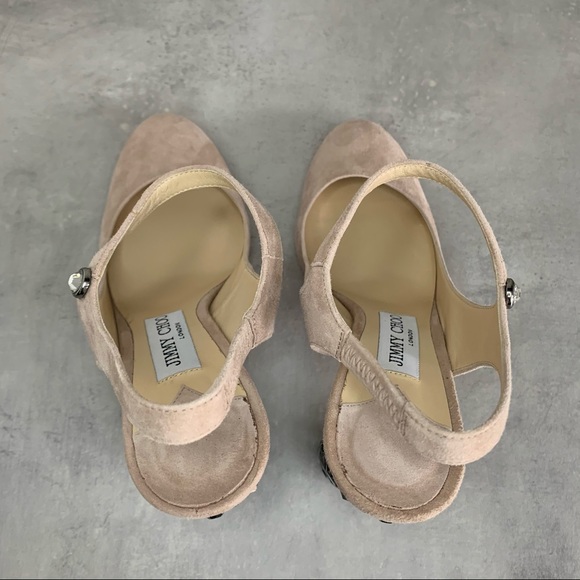 Jimmy Choo Meagan100 Pink Suede Ballet Shoe - Picture 5 of 16